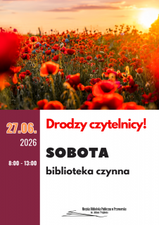 Biblioteka otwarta w sobotę 27 czerwca 2026r.
