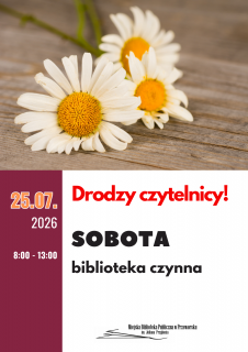 Biblioteka otwarta w sobotę 25 lipca 2026r.