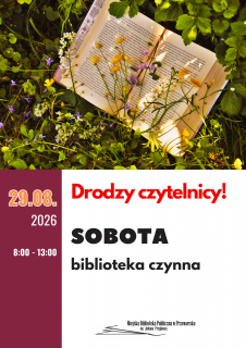 Biblioteka otwarta w sobotę 29 sierpnia 2026r.