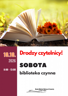 Biblioteka otwarta w sobotę 10 października 2026r.
